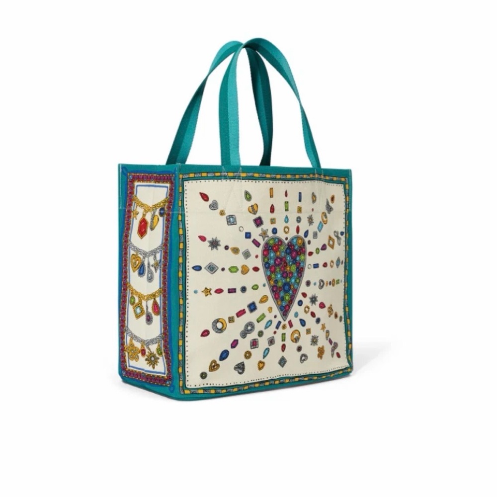 Brighton NWT Charmed Love Canvas Tote And Charmed Love Cosmetic Bags (S & L) Set - Picture 10 of 11